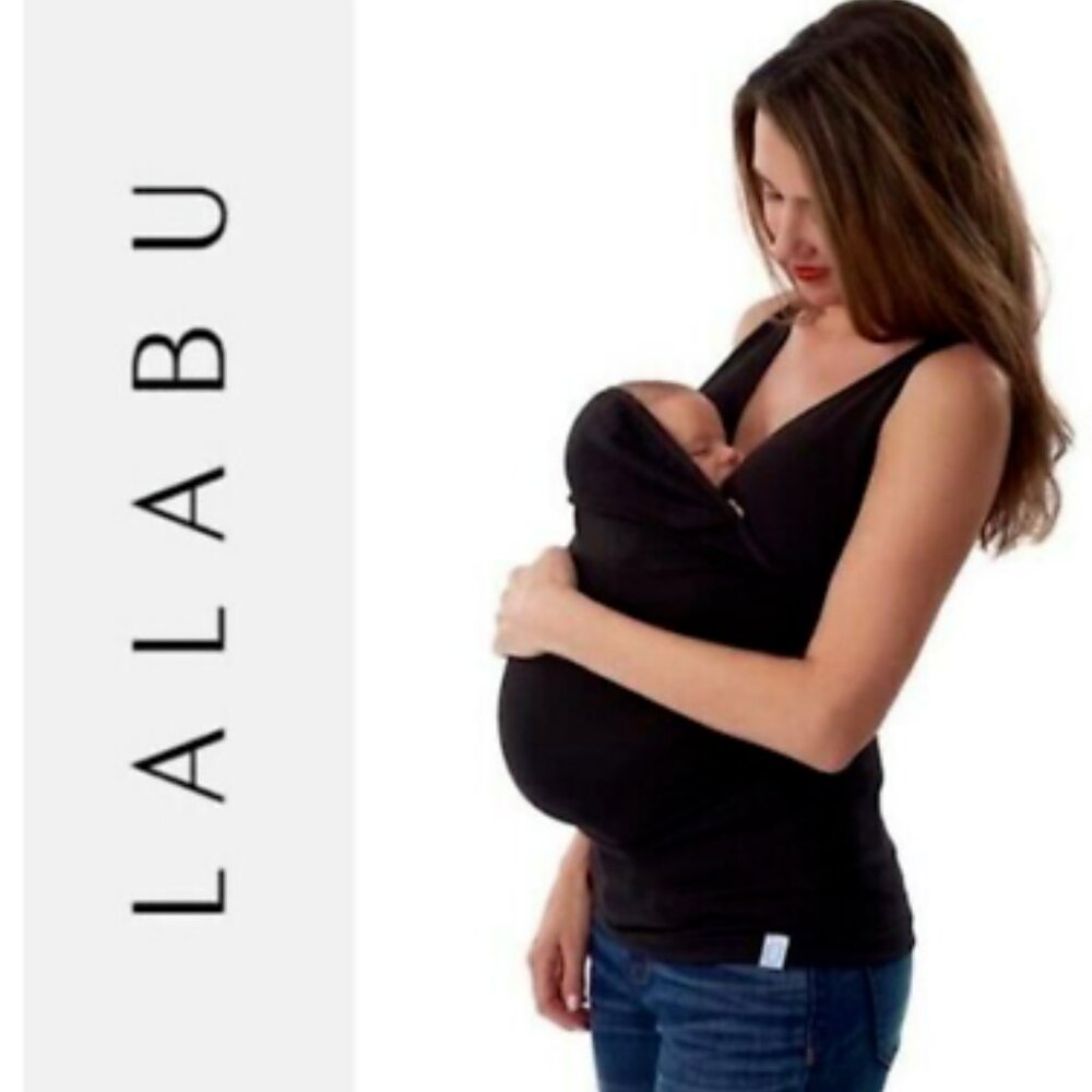 3-pack L + XL Lalabu Black and Gray Babywearing Tank Tops Maternity